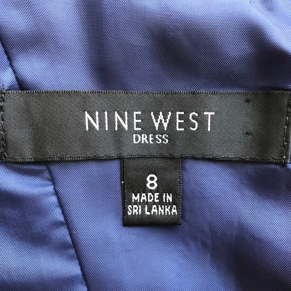 Nine West Blue Floral 100% Cotton Dress - Picture 8 of 8